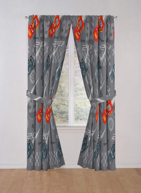 Includes two panels and two tiebacks for quick setup and versatile styling