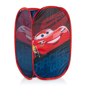 Collapsible design of Jay Franco Cars pop-up hamper saves space when not in use