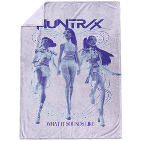Jay Franco Demon Hunters blanket with lavender background for relaxing evenings.