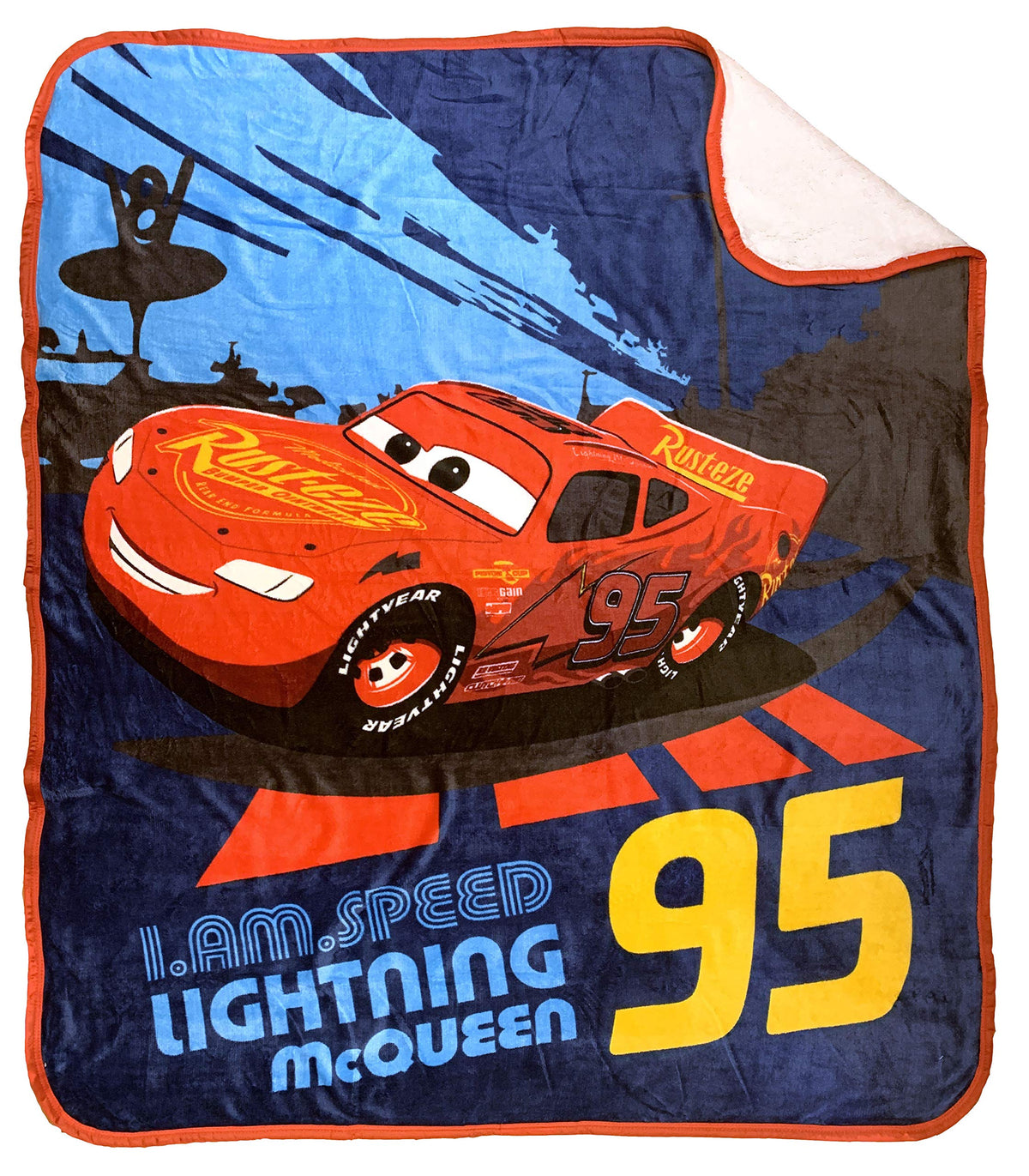 Jay Franco Disney Cars Lightning McQueen sherpa back throw offers cozy warmth for movie nights