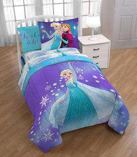 Jay Franco Frozen Magical Winter bedroom setup displayed for easy decorating