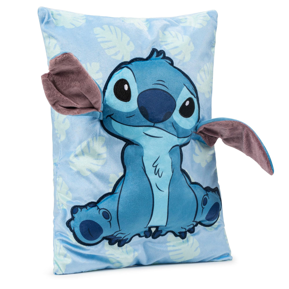 Jay Franco Stitch 3D Snuggle Pillow ultra-soft velboa texture close-up for naptime.