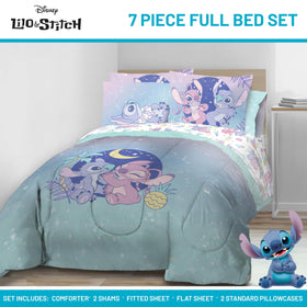 Jay Franco Lilo & Stitch fabric close-up highlights soft microfiber texture.