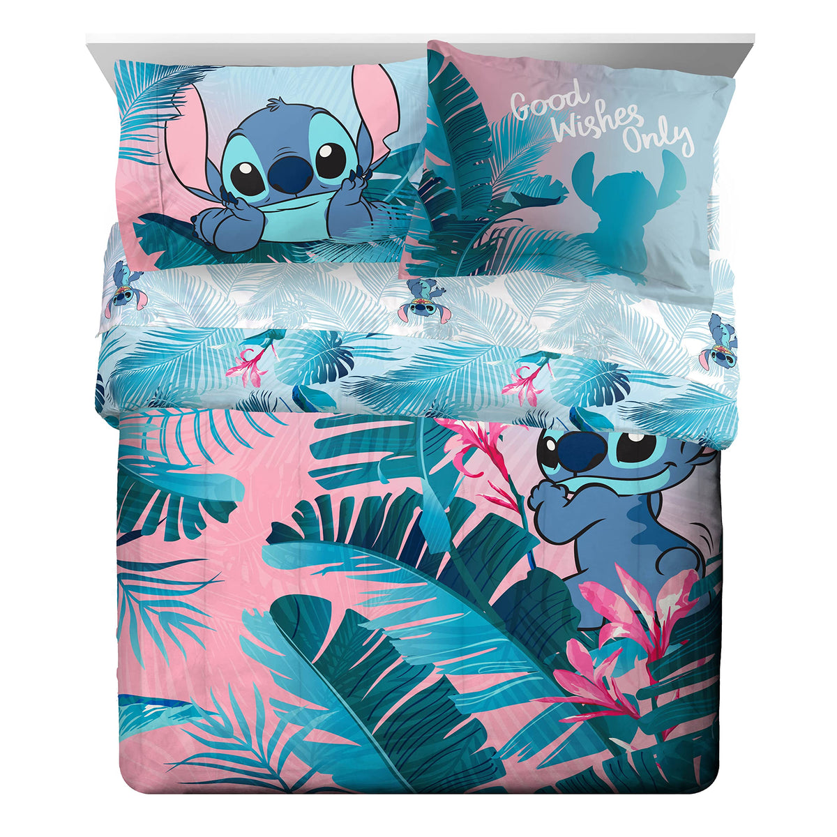 Jay Franco Disney Lilo and Stitch pillowcases add playful pillow styling.