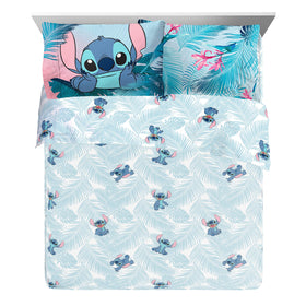 Jay Franco Disney Lilo and Stitch shams brighten bed décor with bold florals.
