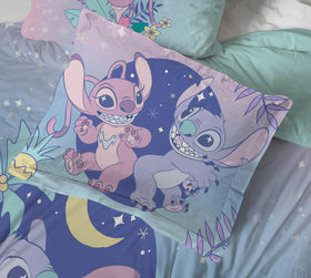 Jay Franco Disney Lilo Stitch shams add finishing touch with coordinated pattern.