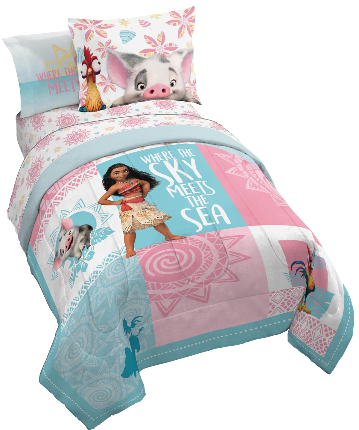 Jay Franco Moana twin comforter close-up shows soft microfiber texture and fade resistance