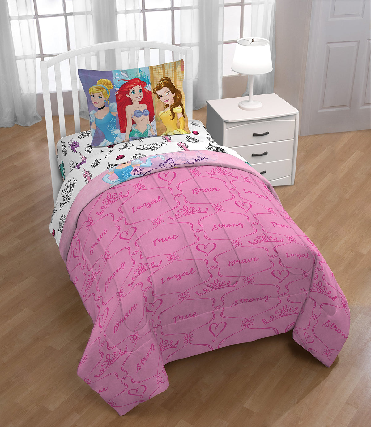 Jay Franco Disney Princess Friendship Adventures bedding set in bag for easy room refresh.