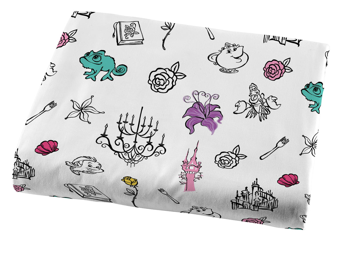 Jay Franco Disney Princess Friendship Adventures fitted sheet adds color and easy care practicality.