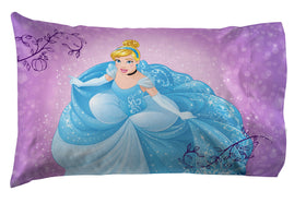 Jay Franco Disney Princess Friendship Adventures pillowcase featuring Ariel, Belle, Cinderella for bedtime fun.