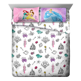 Jay Franco princess bedding flat and fitted sheets brighten kid’s room with easy care.