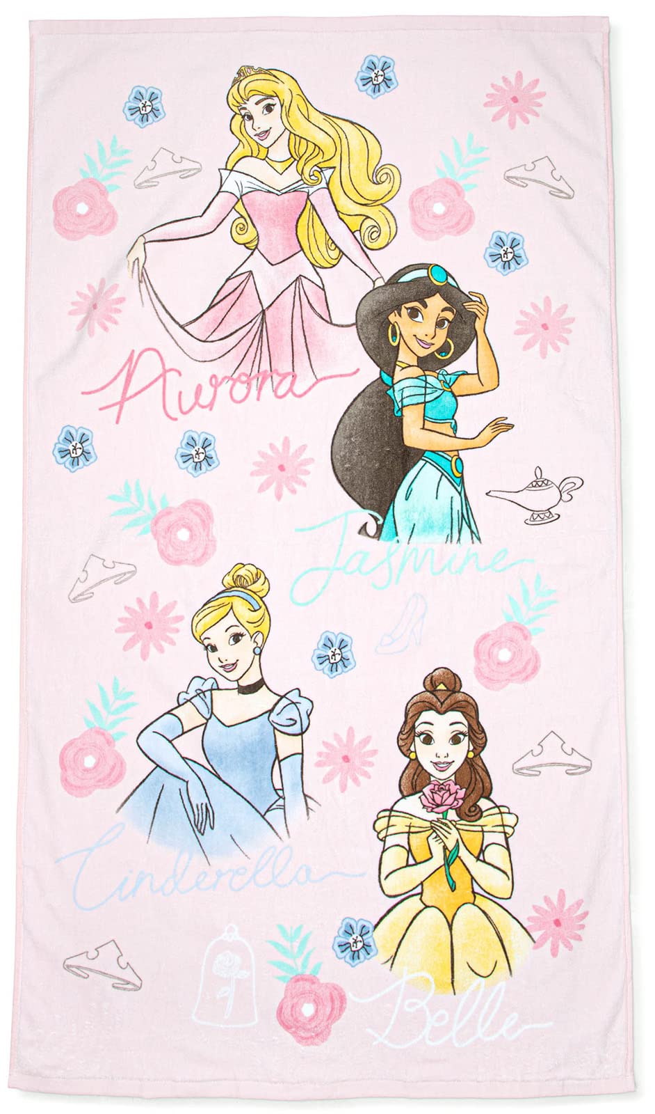 Jay Franco Disney Princess towel with Cinderella design for cozy post-bath drying