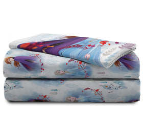Cute kids’ bed with Jay Franco Frozen bedding as room decor.