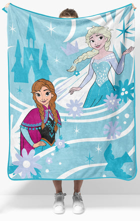 Jay Franco Frozen throw blanket on a bed adds cozy bedroom decor.