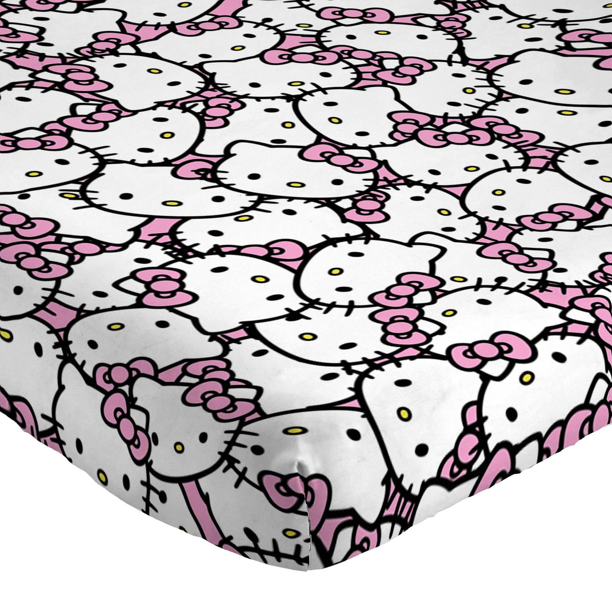 Jay Franco Hello Kitty close-up print showing colorful patterns and fabric texture