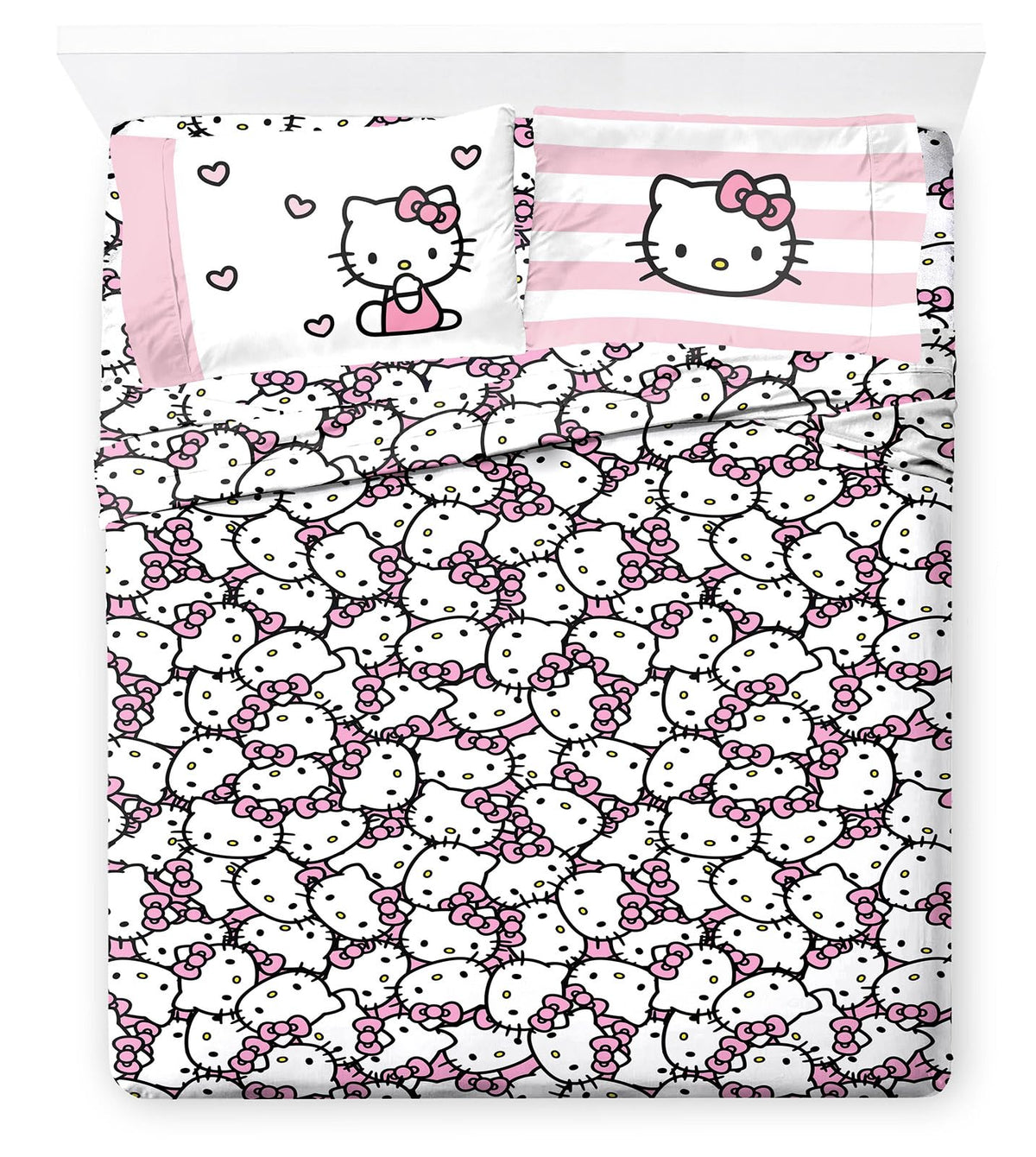 Jay Franco Hello Kitty fitted sheet in a playful print for year-round comfort