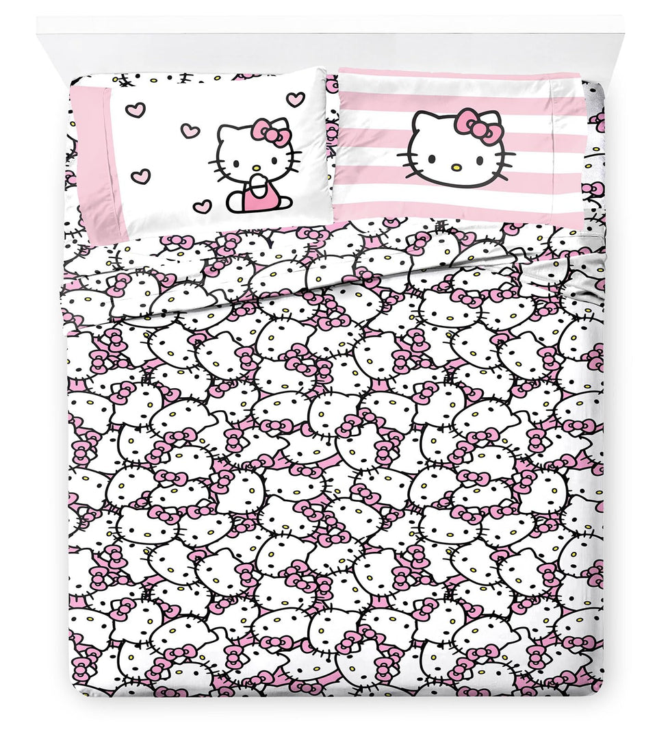 Jay Franco Hello Kitty fitted sheet in a playful print for year-round comfort