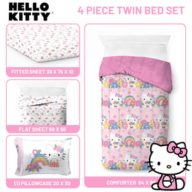 Jay Franco Hello Kitty flat sheet with bright, playful print.