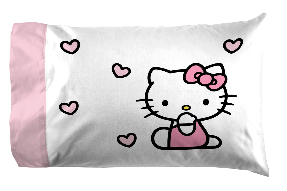 Jay Franco Hello Kitty pillowcase set highlights coordinating print for playful bedtime look