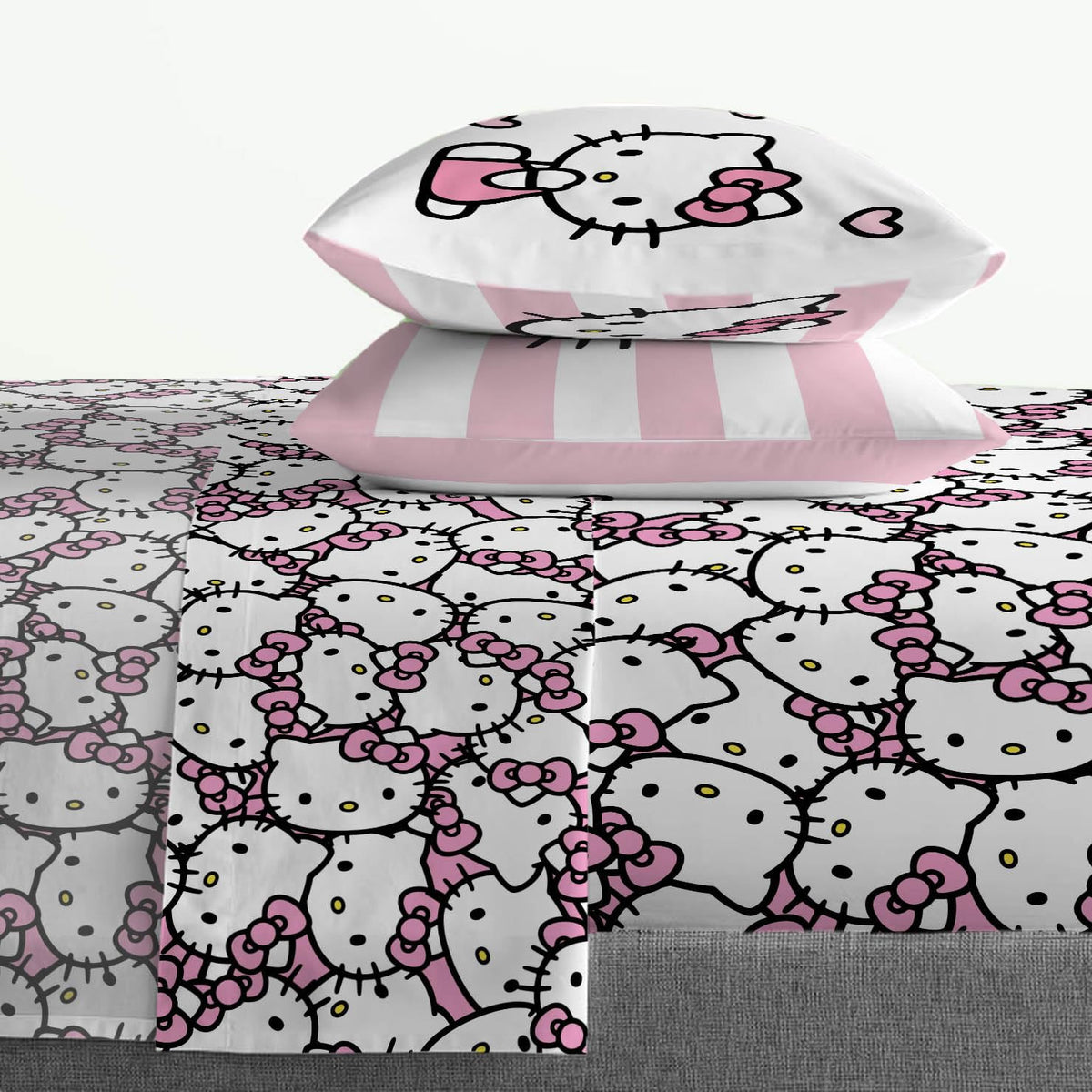 Jay Franco Hello Kitty queen fitted sheet with deep pockets for 10-inch mattresses