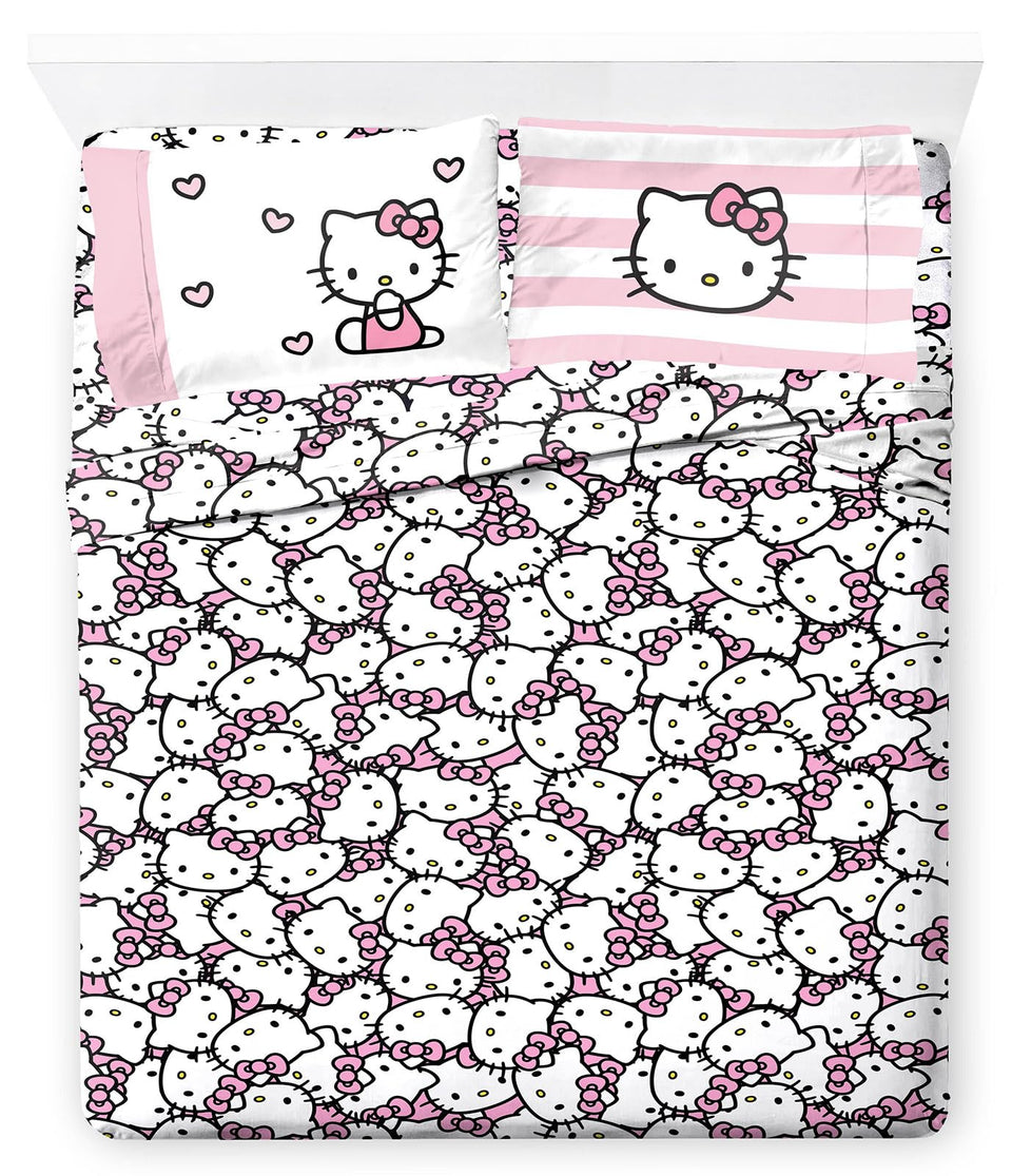 Jay Franco Hello Kitty queen flat sheet in vibrant print for cozy nights