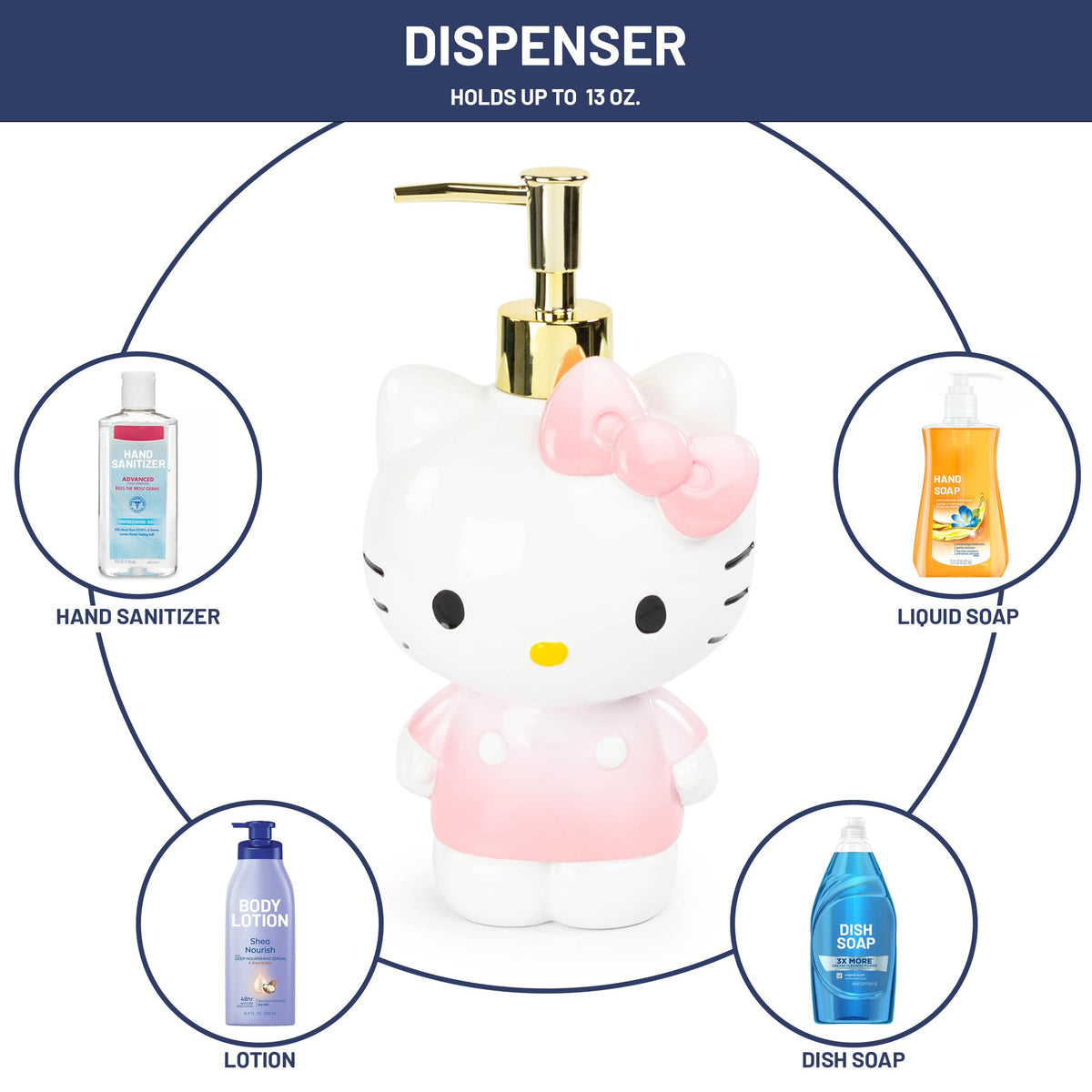 Jay Franco Hello Kitty pink tumbler for rinsing and desk storage.