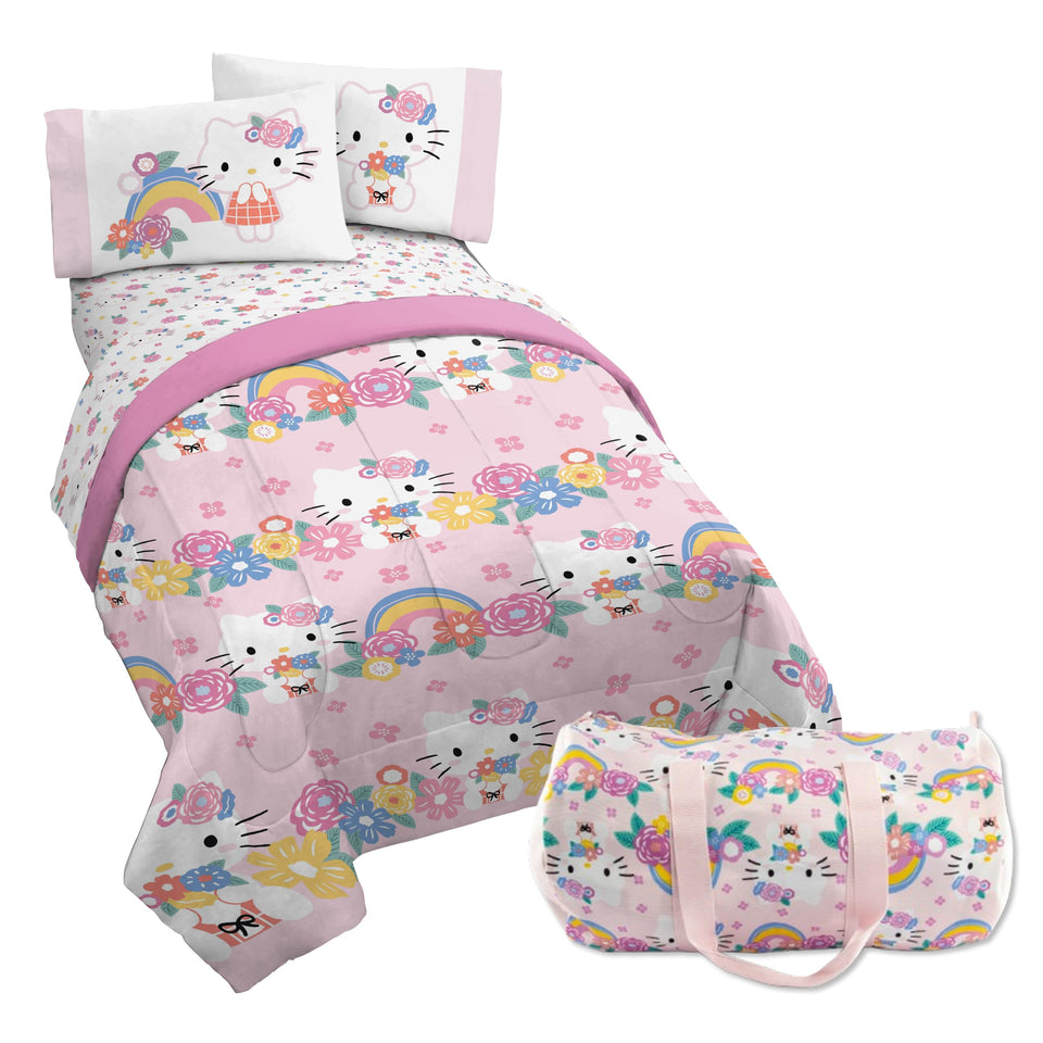Jay Franco Hello Kitty twin comforter for cozy nights and vibrant room decor.
