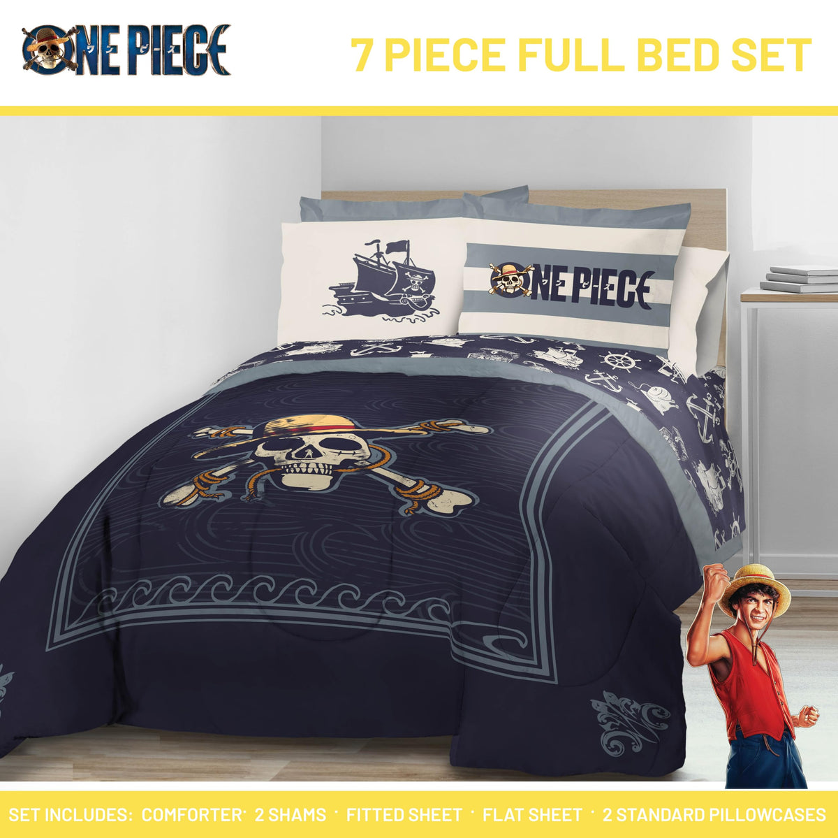 Jay Franco 7-piece kids bedding ready for easy bedtime setup.