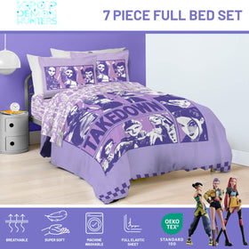 Jay Franco KPOP Demon Hunters flat sheet provides a soft, breathable base