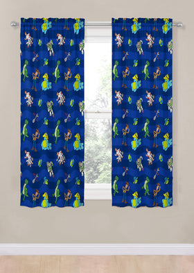 Jay Franco kids drapes with 84-inch total width provide cozy privacy in bright rooms.