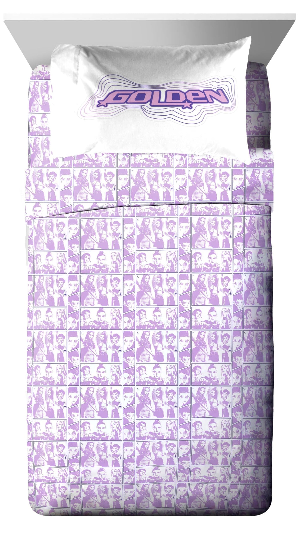 Jay Franco KPOP Demon Hunters 5-piece twin bedding set ships ready for gifting.