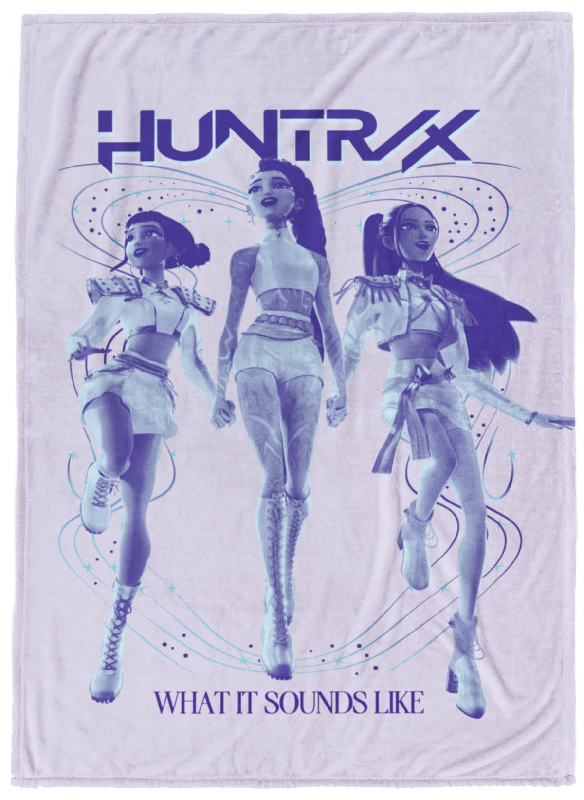 Jay Franco KPOP Demon Hunters poster art blanket for cozy movie nights.