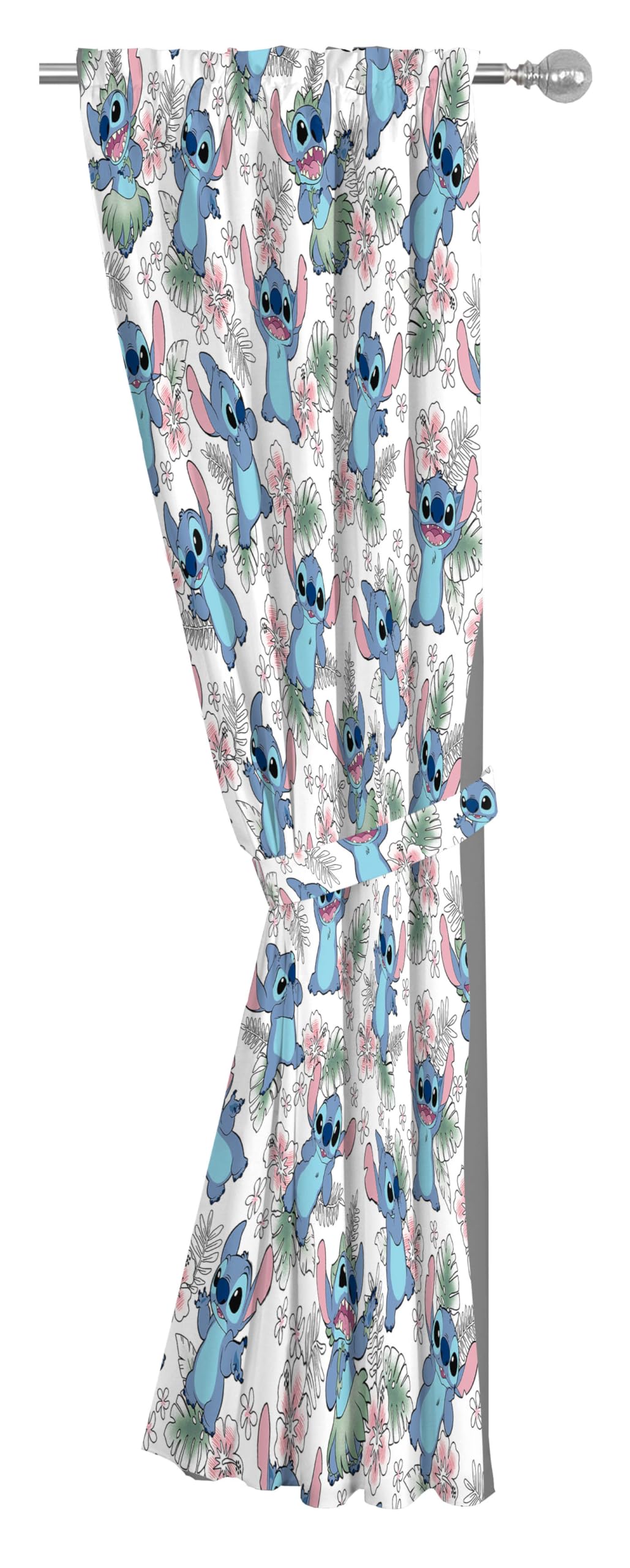 Jay Franco Lilo Stitch curtains microfiber closeup, soft texture and durable everyday use.