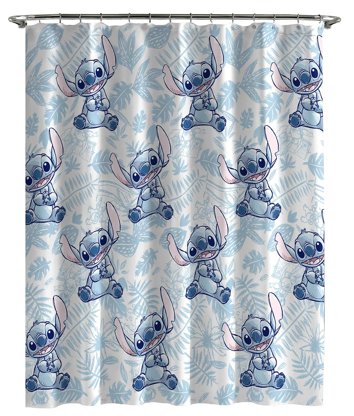 Jay Franco Lilo Stitch sunglasses curtain adds playful bathroom style.