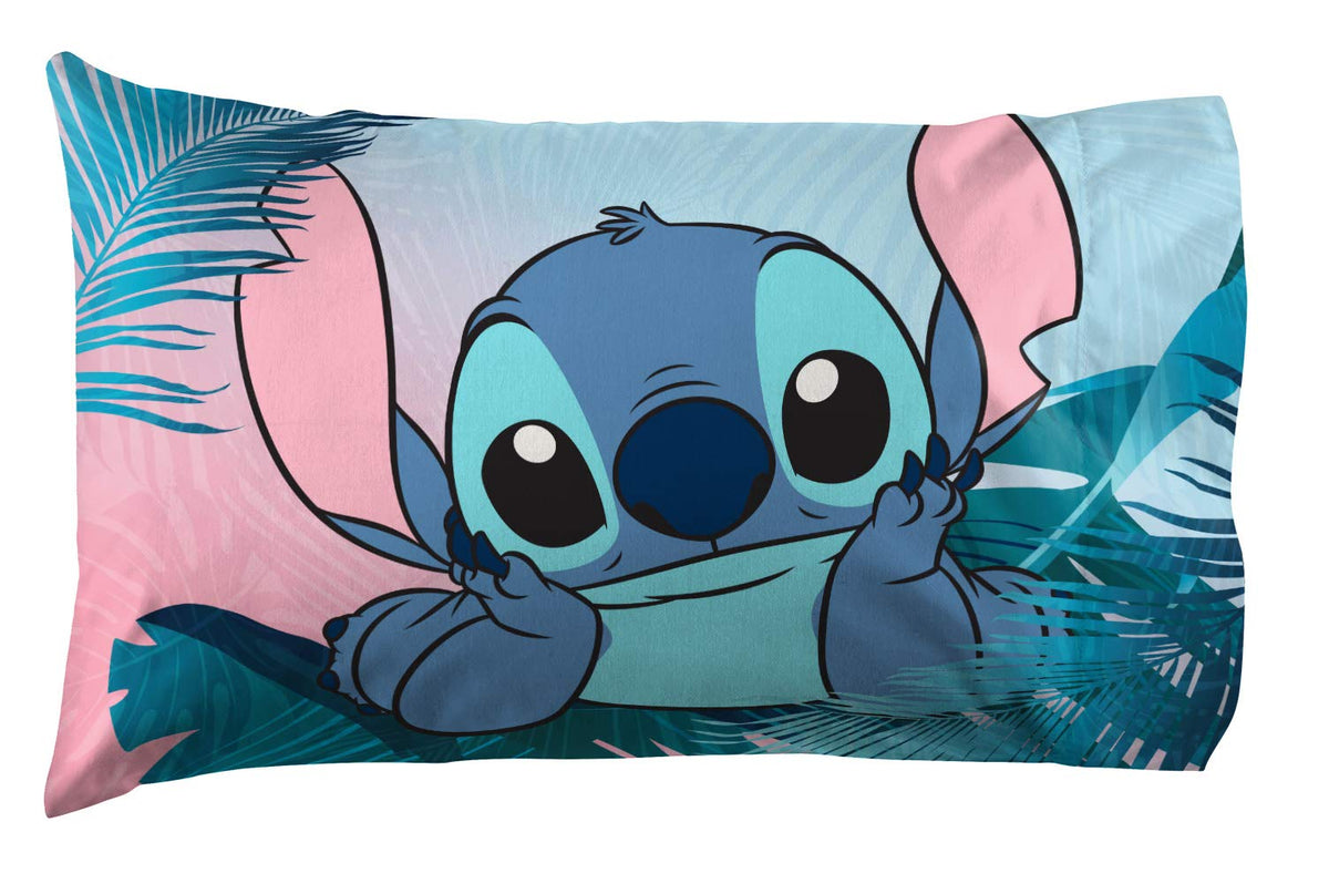 Jay Franco Lilo & Stitch teal flat sheet for easy layering and color