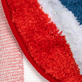 Jay Franco Avengers bath rug with latex backing provides slip protection in wet spaces.