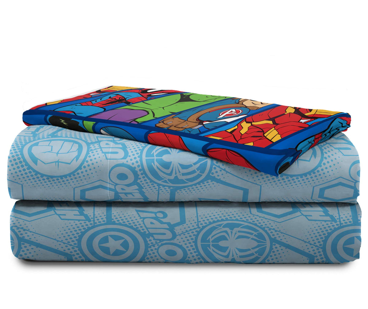 Jay Franco Marvel Hero twin pillowcase pair demonstrates coordinating look for kids' bedding.
