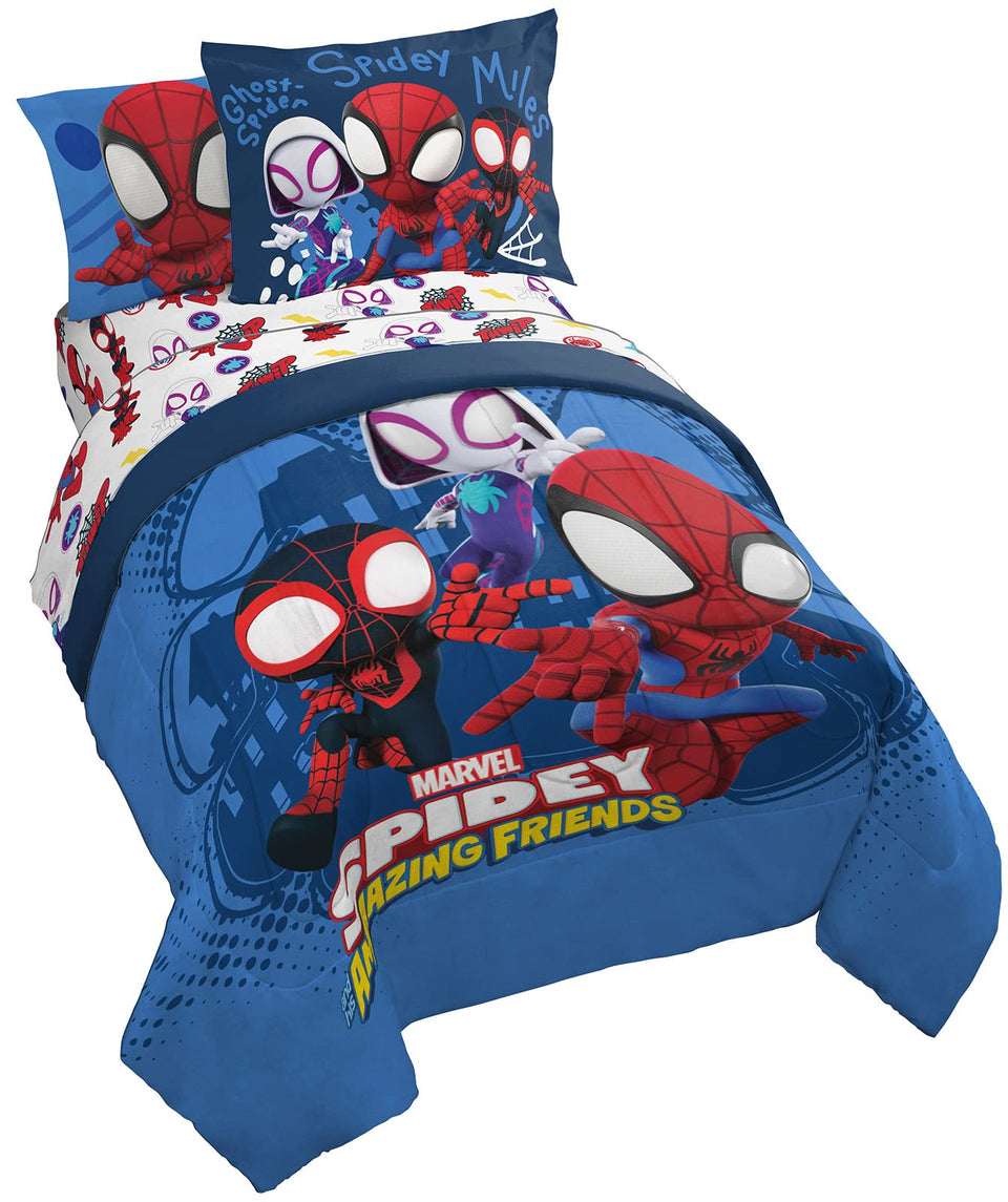 Jay Franco Marvel Spidey Team Spidey comforter with bold hero graphics for kids' bed