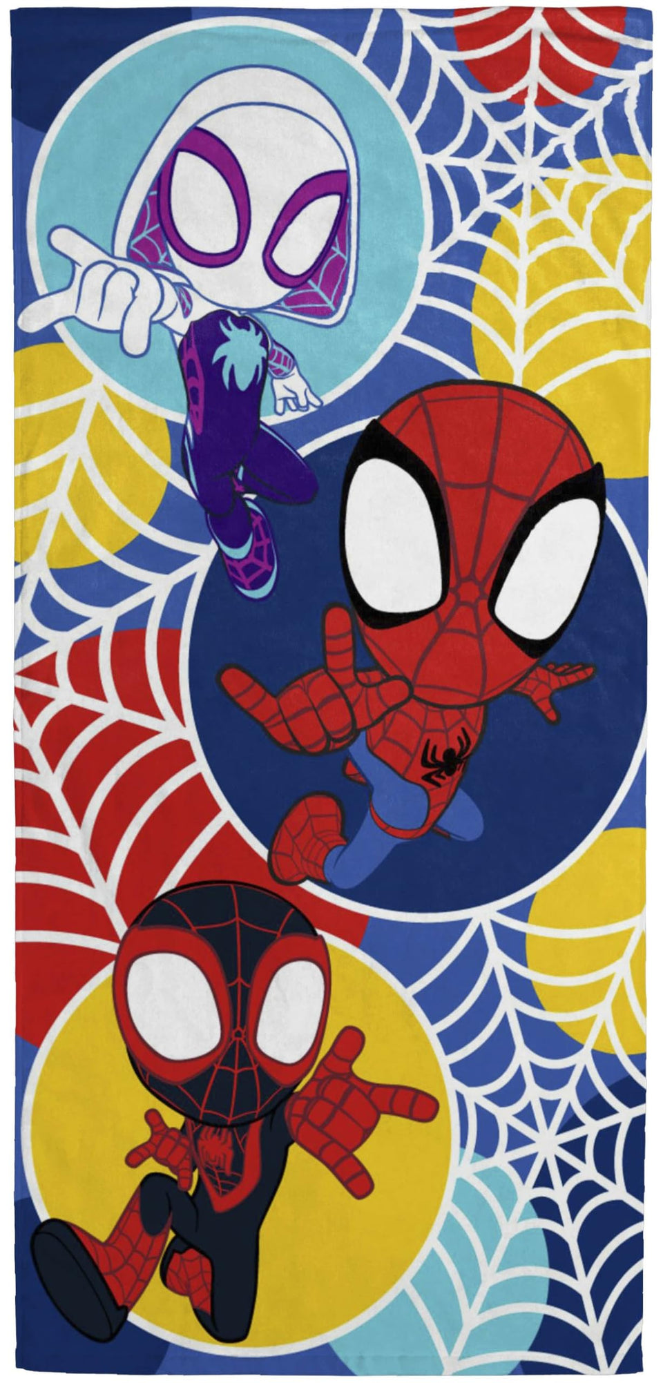 Jay Franco Marvel Spidey towel front print, vibrant for beach days