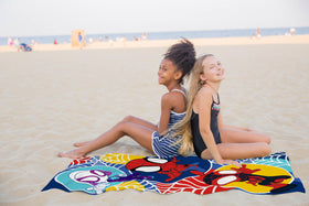 Jay Franco Marvel towel cotton texture dries quickly after water play
