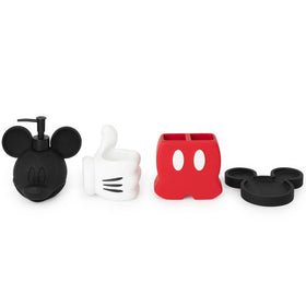 Jay Franco Mickey Mouse bathroom dispenser shows iconic ears for playful organization