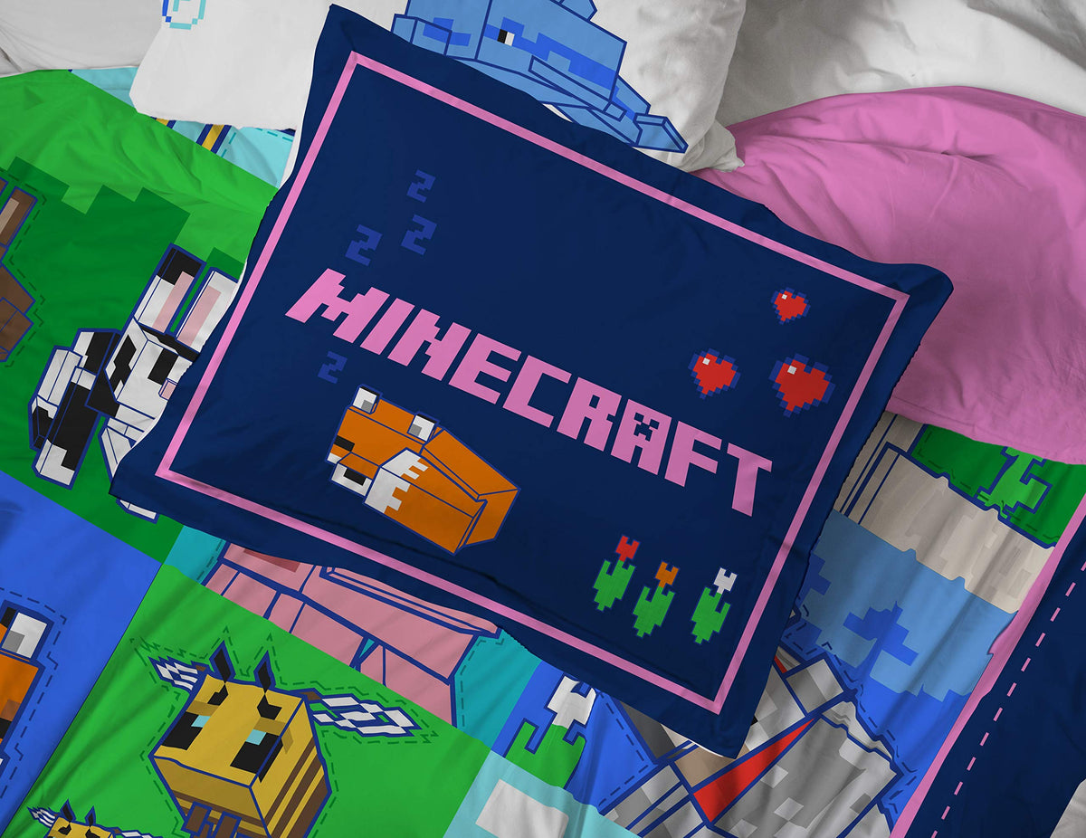 Jay Franco Minecraft Animal Patch bed set bundle simplifies room refresh