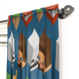 Jay Franco Minecraft blue curtains filter sunlight for cozy spaces.