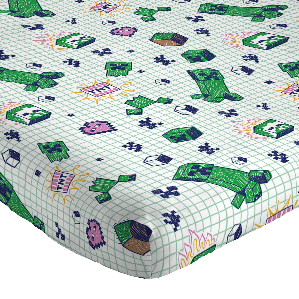 Jay Franco Creeper fitted sheet close-up with deep pockets for secure twin fit.