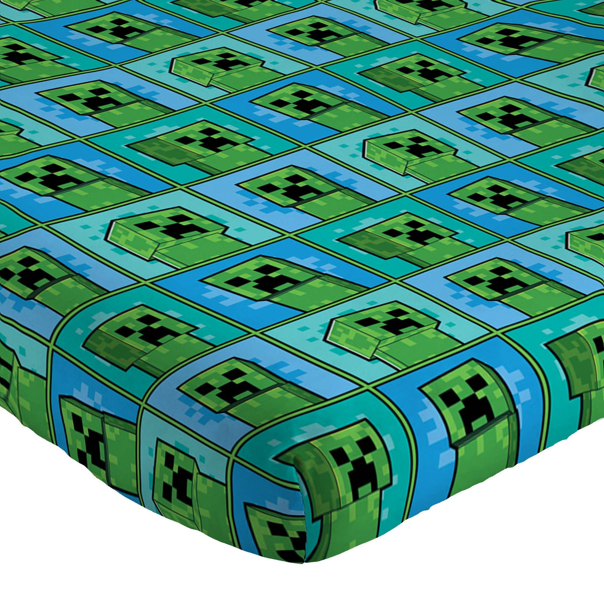 Jay Franco Minecraft Creeper flat sheet with breathable comfort for kids