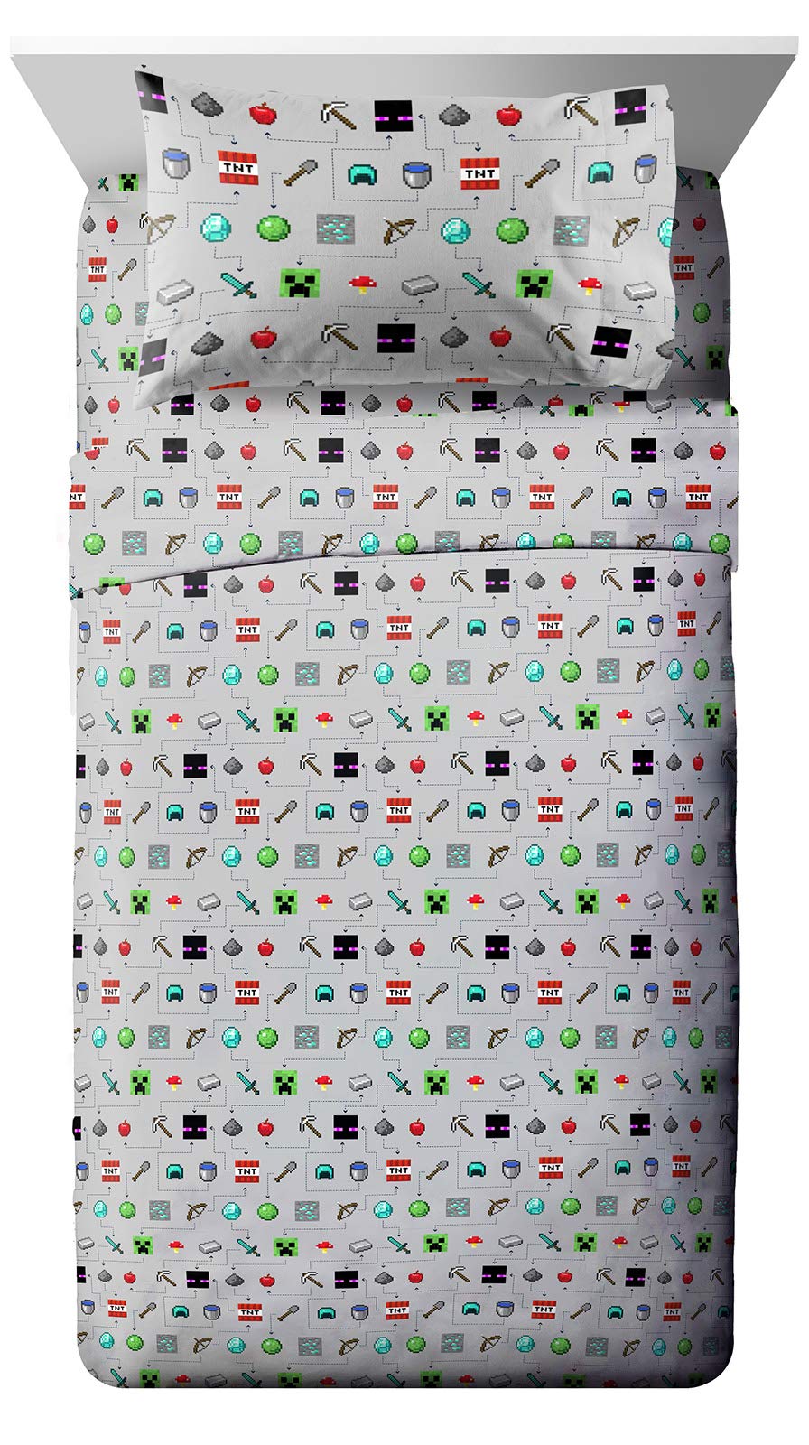 Jay Franco Minecraft Creeper full sheet set for lively bedtimes