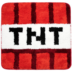Jay Franco Minecraft Creeper TNT bath rug with soft tufted texture for kids