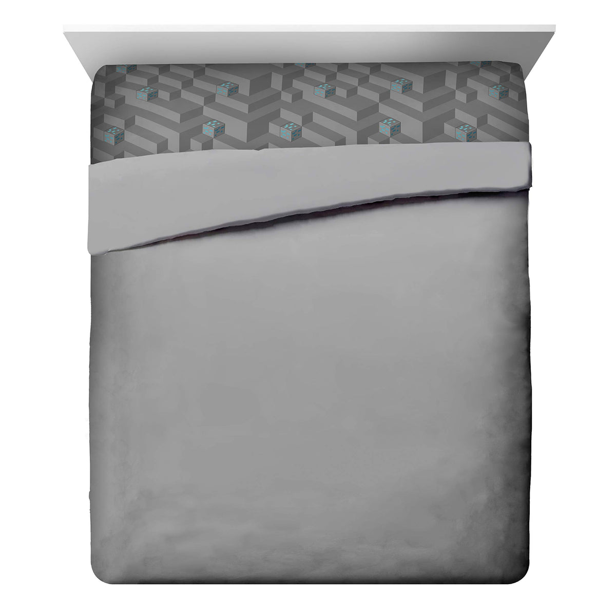 Jay Franco Minecraft Daytime flat sheet highlights generous size for easy layering.