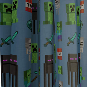 Jay Franco Minecraft drapes 1-inch rod pocket for easy hanging and setup.