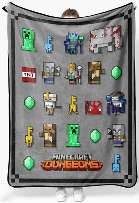 Jay Franco Minecraft Dungeons throw 46x60 inch adds playful bedroom decor and cozy warmth.